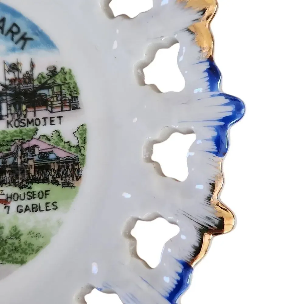 Vintage Canobie Lake Park New Hampshire souvenir lattice edge plate